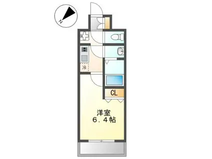 ディアレイシャス名古屋中村公園II(1K/6階)の間取り写真