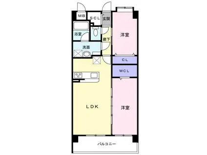 ラピス・ルリアン(2LDK/6階)の間取り写真