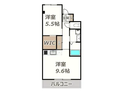 LAGER DEAR(1LDK/2階)の間取り写真