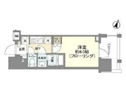 ピアース渋谷ウエスト(1K/9階)の間取り写真