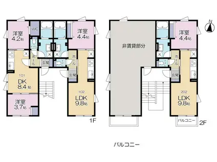 ルート清澄(1LDK/2階)の間取り写真