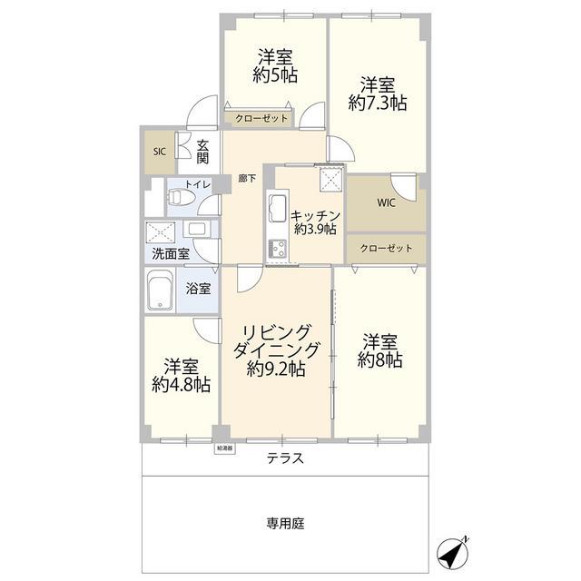 パシフィック我孫子グリーンタウン16号棟(4LDK/1階)の間取り写真