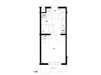 ルーブル武蔵中原弐番館(1K/4階)の間取り写真