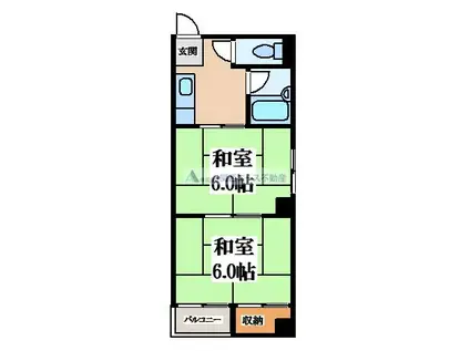 プレミアム新深江(2K/1階)の間取り写真