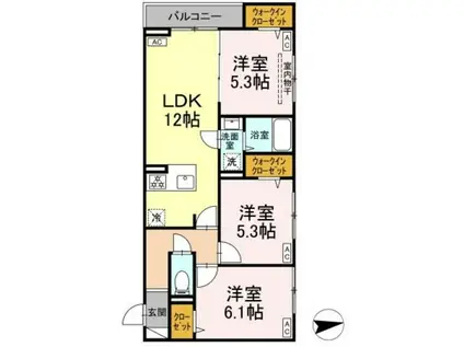 セレスティア東葛西IV(3LDK/2階)の間取り写真