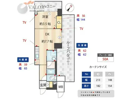 ZOOM下丸子(1DK/4階)の間取り写真
