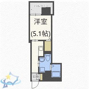 レジディア南1条(1K/9階)の間取り写真