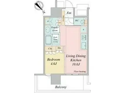 NAGOYA THE TOWER(1LDK/11階)の間取り写真