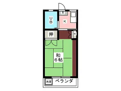 足立光コーポ(1K/1階)の間取り写真