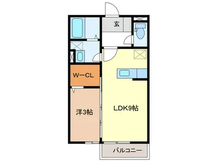 シャルマン高茶屋(1LDK/2階)の間取り写真