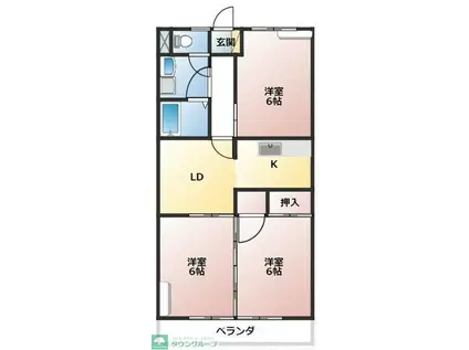 アルパインローズ(3LDK/2階)の間取り写真