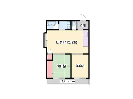 大西マンション(2LDK/2階)の間取り写真