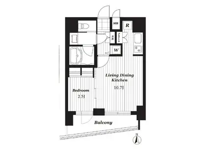 ダイナシティ上本町(1LDK/3階)の間取り写真
