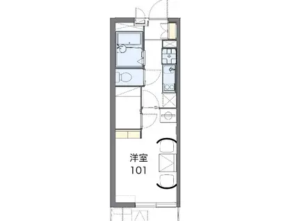 エクセルハイムIII(1K/1階)の間取り写真