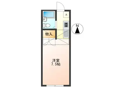エステートピアメイ(1K/2階)の間取り写真
