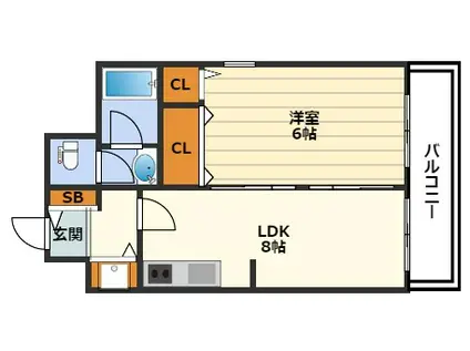 シェクララ(1LDK/6階)の間取り写真