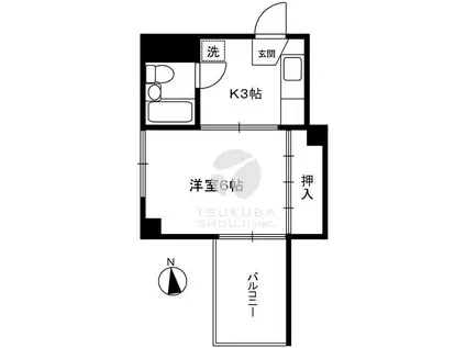 佐藤ビル(1K/4階)の間取り写真