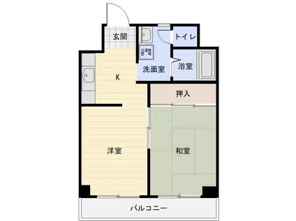 メゾン東町(2K/6階)の間取り写真