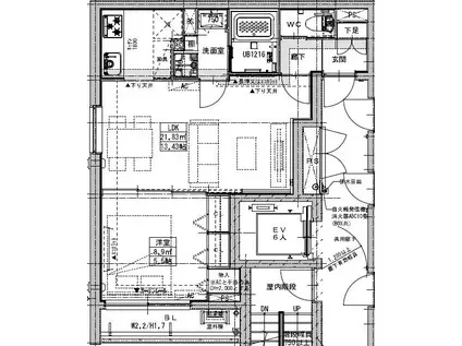 LUORE黒川(1LDK/3階)の間取り写真