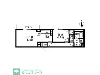 CANAL(1LDK/1階)の間取り写真