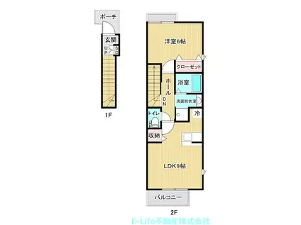 ピュア・コート(1LDK/2階)の間取り写真