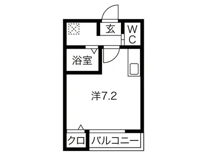 ラ・プチット・メゾン五橋(ワンルーム/2階)の間取り写真