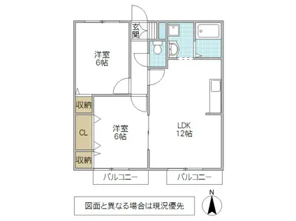 ピュアグリーンI番館(2LDK/1階)の間取り写真