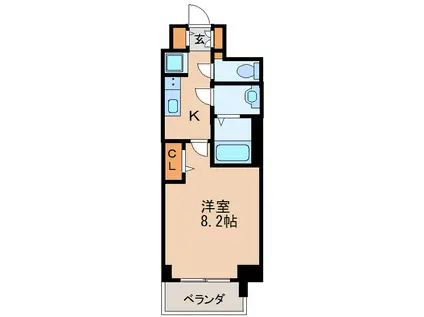 プレサンス広小路通パルス(1K/9階)の間取り写真