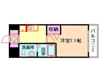 エグゼ天神橋(1K/3階)の間取り写真