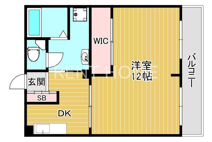 山城ビル(1DK/4階)の間取り写真