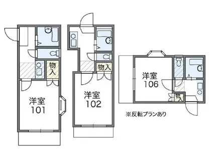 アース今津留(1K/1階)の間取り写真