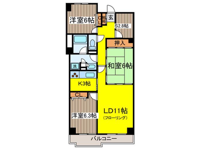 T´S GARDEN府中(3SLDK/2階)の間取り写真
