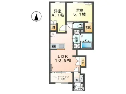 CENTRAL GARDEN II(2LDK/1階)の間取り写真