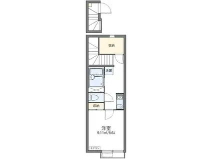 レオネクストルミエール北沢(1K/2階)の間取り写真