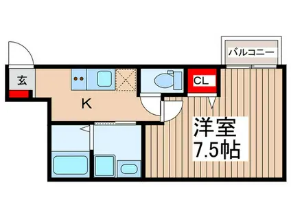 ふじみ野市北野AP(1K/2階)の間取り写真