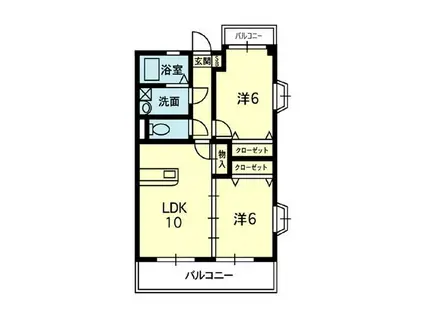 STビル(2LDK/3階)の間取り写真