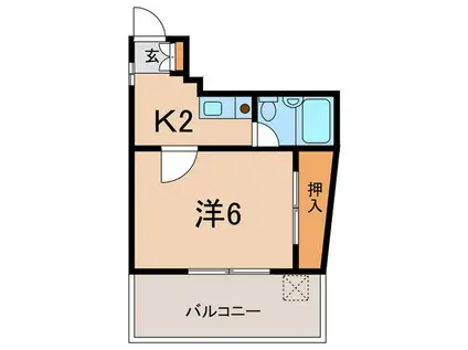 Aスクエア(1K/4階)の間取り写真