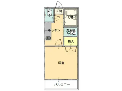 ドーム21山下第2(1K/1階)の間取り写真