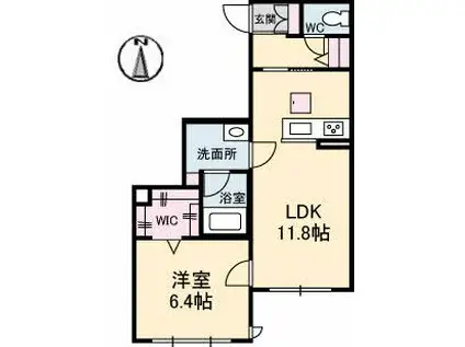 マイ メゾン 今(1LDK/1階)の間取り写真