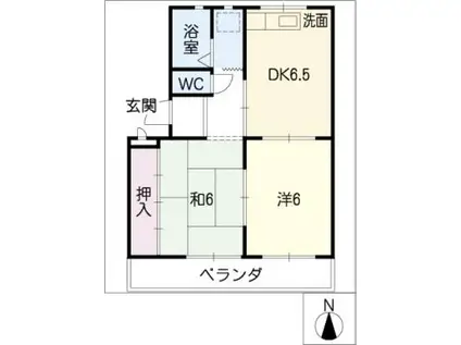 第2コーポ安藤(2DK/2階)の間取り写真