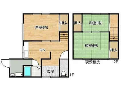 メゾンセージ(3DK/1階)の間取り写真