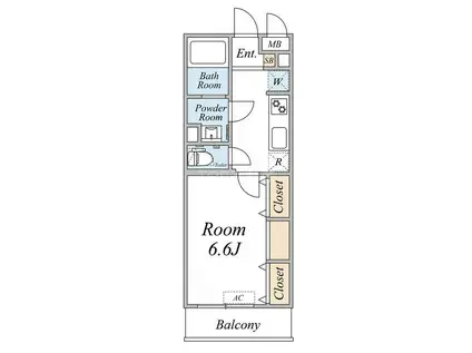 ガーデン アステリア 西千葉(1K/1階)の間取り写真