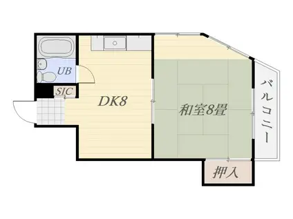 なかすビル(1DK/3階)の間取り写真