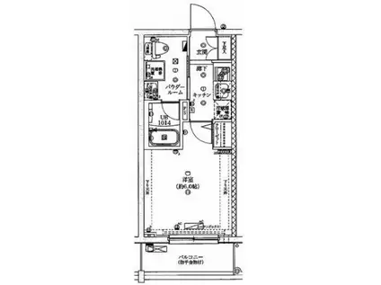 スパシエガーデン川崎梶ケ谷(1K/4階)の間取り写真