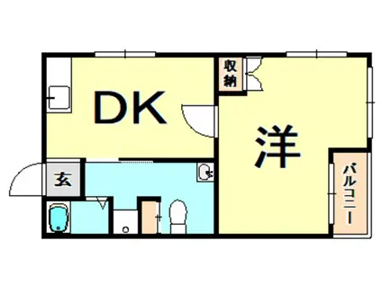 第3野上マンション(1DK/2階)の間取り写真