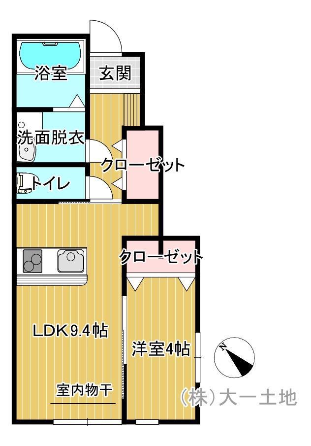 フルールポミエ A(1LDK/1階)の間取り写真