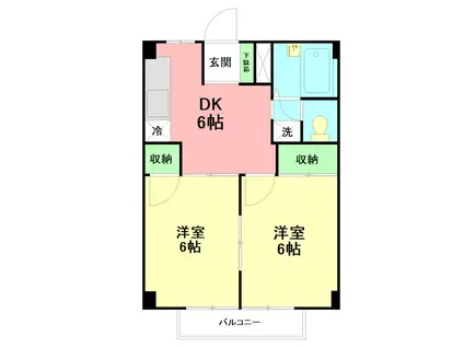 シティハイツAOKI(2DK/1階)の間取り写真