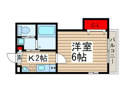 クローバーコート大久保(1K/2階)の間取り写真