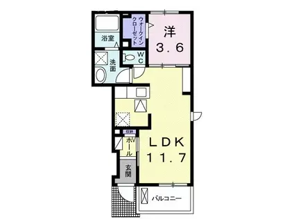 カーサ・エスクラン(1LDK/1階)の間取り写真