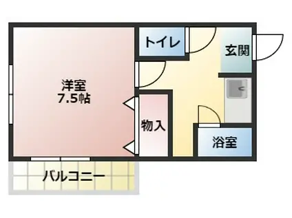 コヤマハイツ(1K/1階)の間取り写真